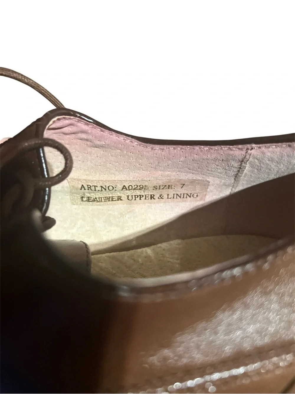 Men’s Brown Leather Dress Shoes | Italian Style | Size 7 | Classic Oxford